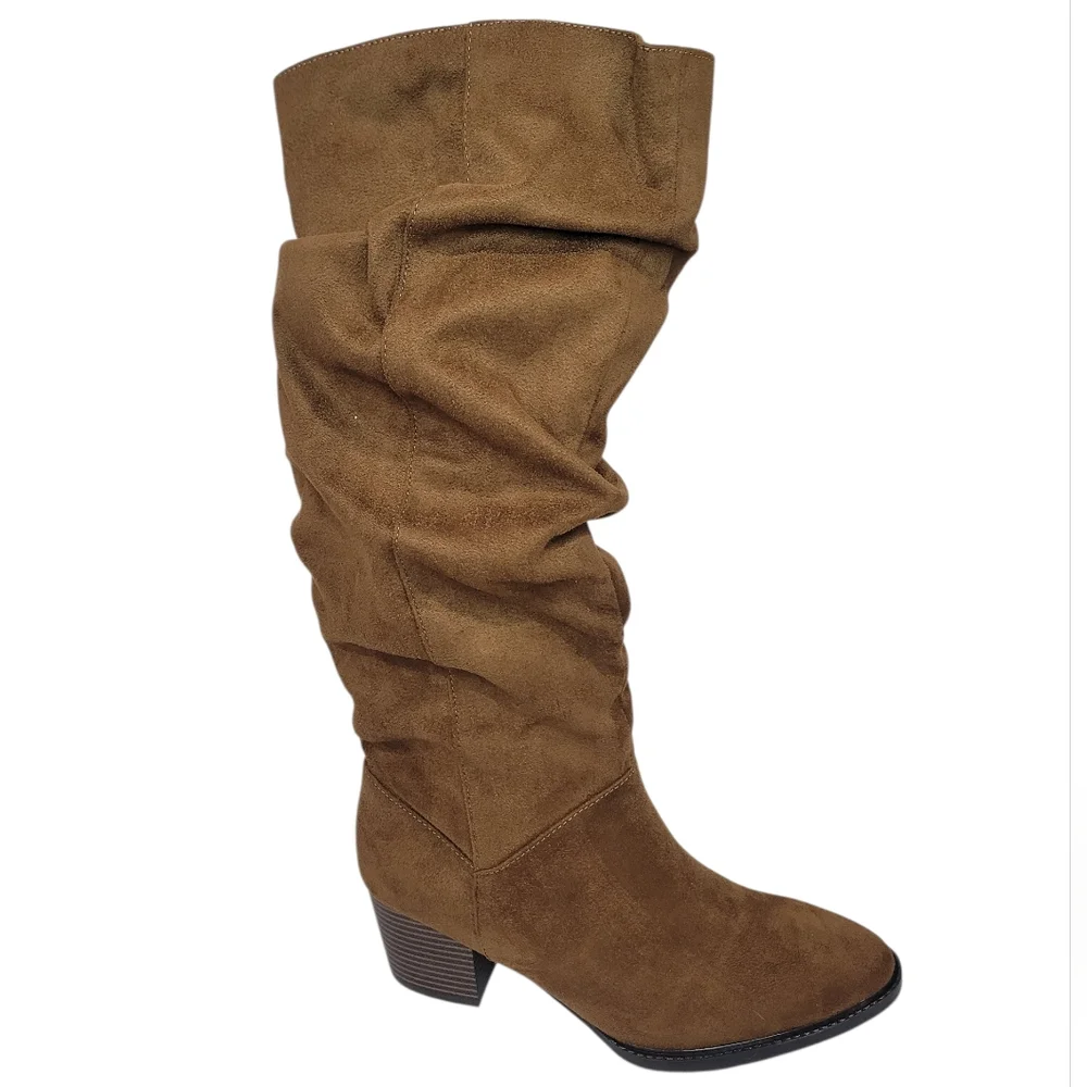 Brown Suede Knee-High Boots New 8